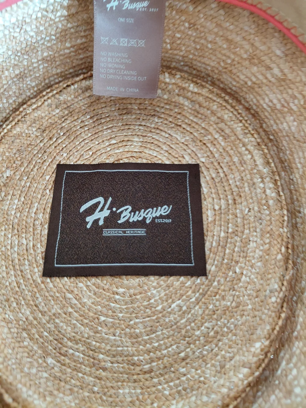 New with tag .H.Busque Thick Real Straw Boater Hat One Size Ajustable
